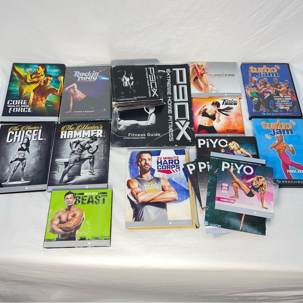 P90X Beach Rockin Body Masters Hammer Chisel Turbo Jam Fire Kick Piyo Hard Corps